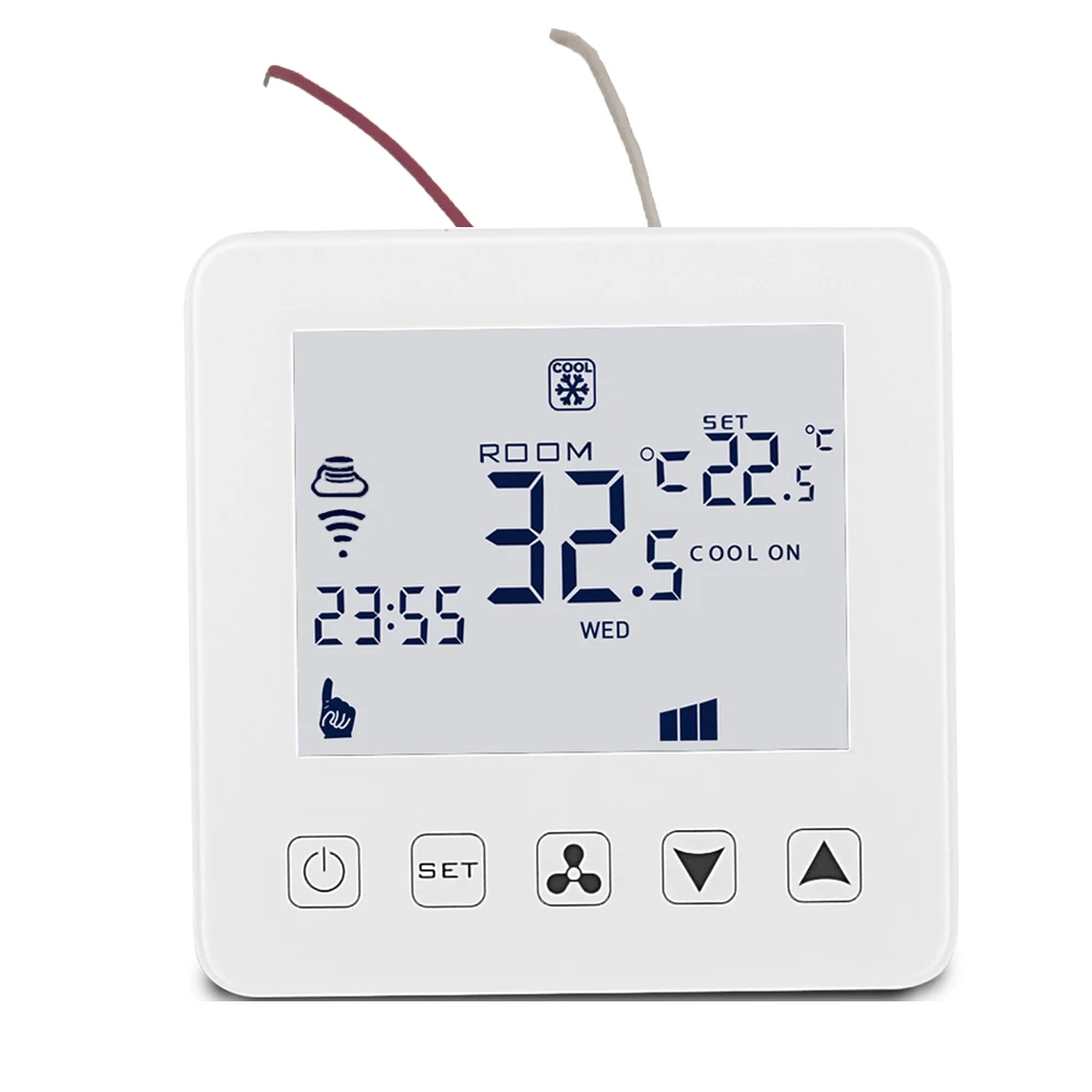 Imagem -03 - Cenbey Wifi Smart Termostato ar Condicionado Termostato com Sensor Interruptor de Controle de Velocidade Fan Coil Unit Cartão do Quarto do Hotel