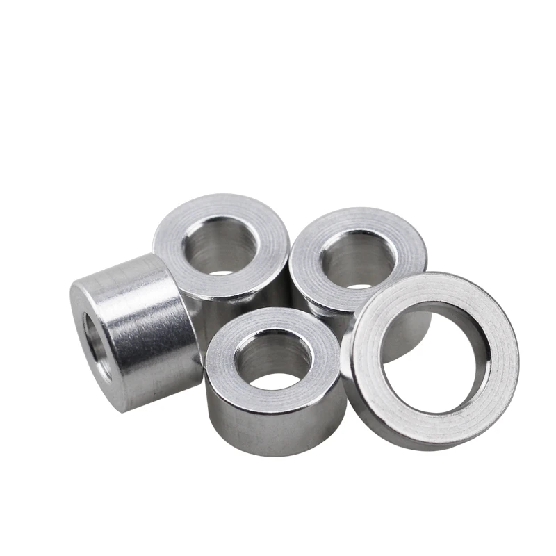 5/10pc M3 M4 M5 M6 M8 M10 Aluminum Bushing Washer Gasket Round Hollow No Thread Standoff Spacer Thickness 2/3/4/5/6/8/10/12/30mm