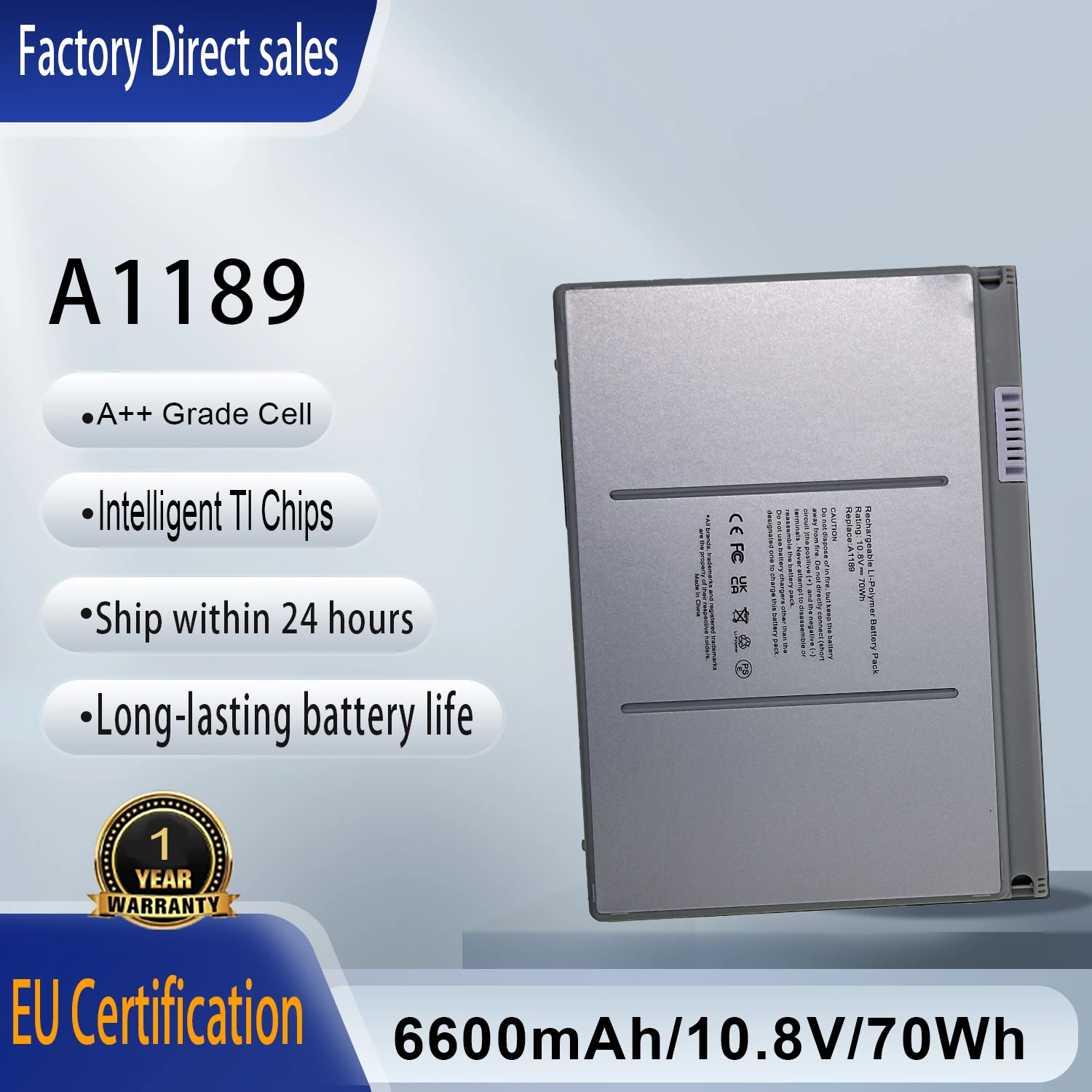 

A1189 Аккумулятор для ноутбука 70 Втч для Apple MacBook Pro 17 дюймов A1151 A1229 A1261 2006 2007 2008 MA458 MA458/A MA458G/A MA458J/A MA458G/A