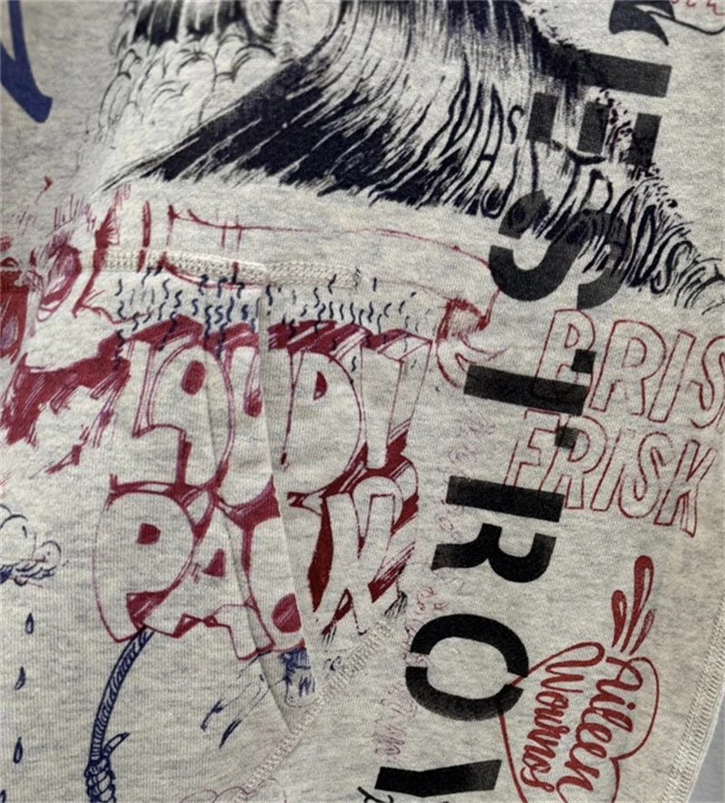 Washed Saint 24ss zniszcza graffiti z dżetów na ulicach głównych Pulower Męski Damski Najlepsza Jakość Bluza z Kapturem