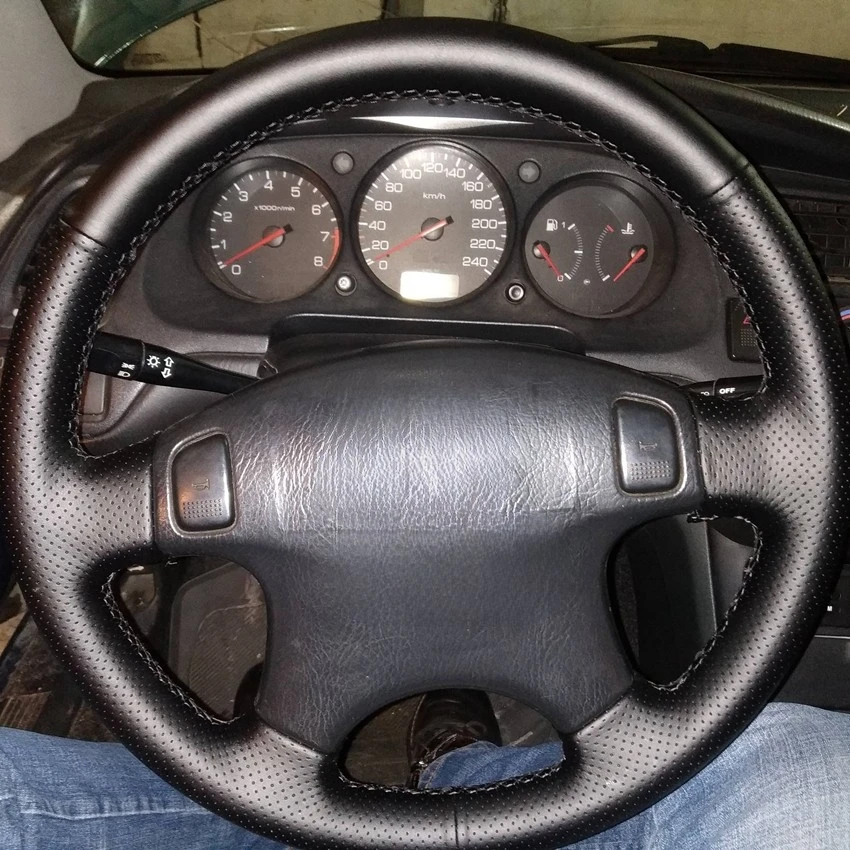 DIY Black Artificial Leather Car Steering Wheel Cover for Honda CRV CR-V 1997-2001 Accord 6 1998-2002 Odyssey 1998-2001 Prelude