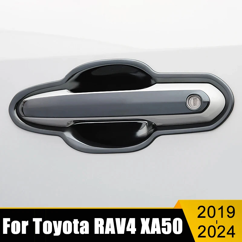 

For Toyota RAV4 RAV 4 XA50 Hybrid 2019-2021 2022 2023 2024 Stainless Car Door Handle Trim Case Door Bowl Cover Strip Stickers