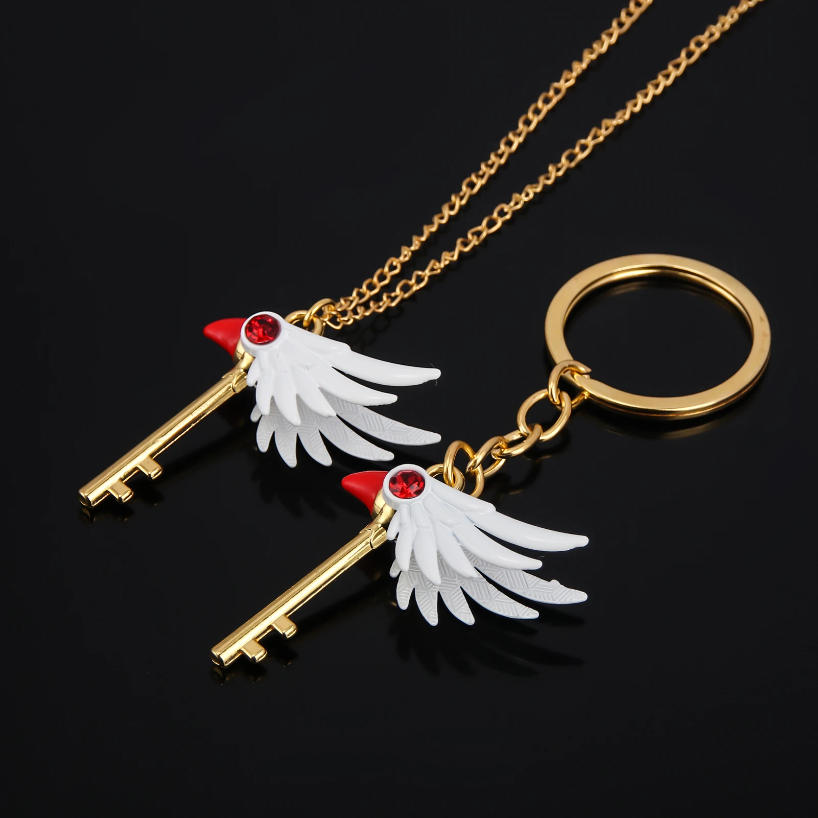 Cartoon Anime Card Captor Clown Card Keychain Cosplay KINOMOTO SAKURA Key Chain For Women Men Cosplay Props Jewelry