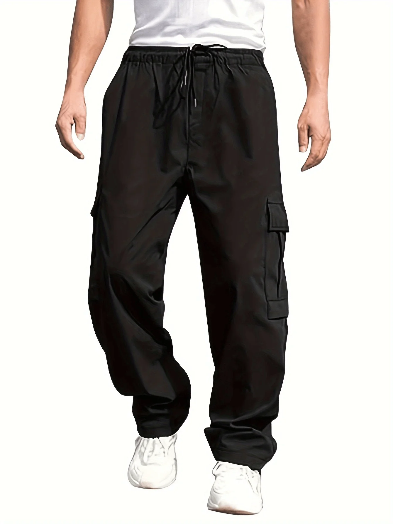 

Mens Relaxed Cargo Joggers With Side Pockets Cotton Blend Athletic Trousers For Casual Outdoor Wear
