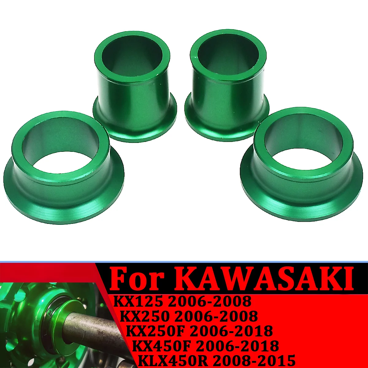 

CNC Aluminium Front Rear Wheel Hub Spacer For Kawasaki KX 125 250 250F 450F KLX 450R KXF 250 450 CC 2003-2018 motorcycle parts