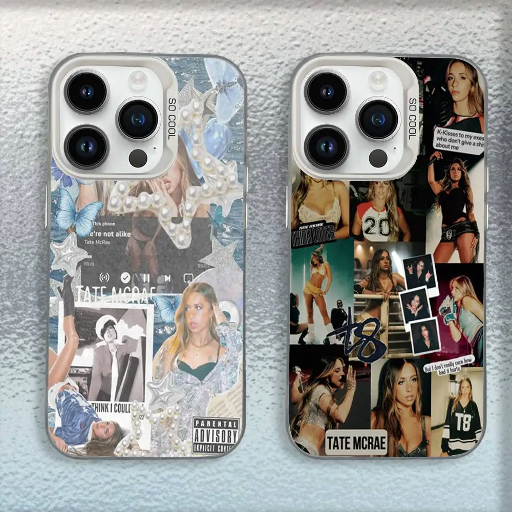 

Singer Cool T-Tate McRae Phone Case For iPhone 16,15,14,13,12,11,Mini,Pro,E,SE4,MAX White Candy Matte Shockproof Cover
