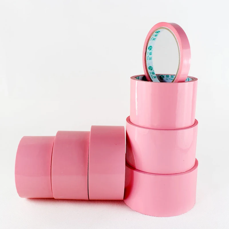 1 Roll Pink BOPP Packaging Clear Tape, Courier Carton Sealing Transparent Tape 1cm/5cm/6cm