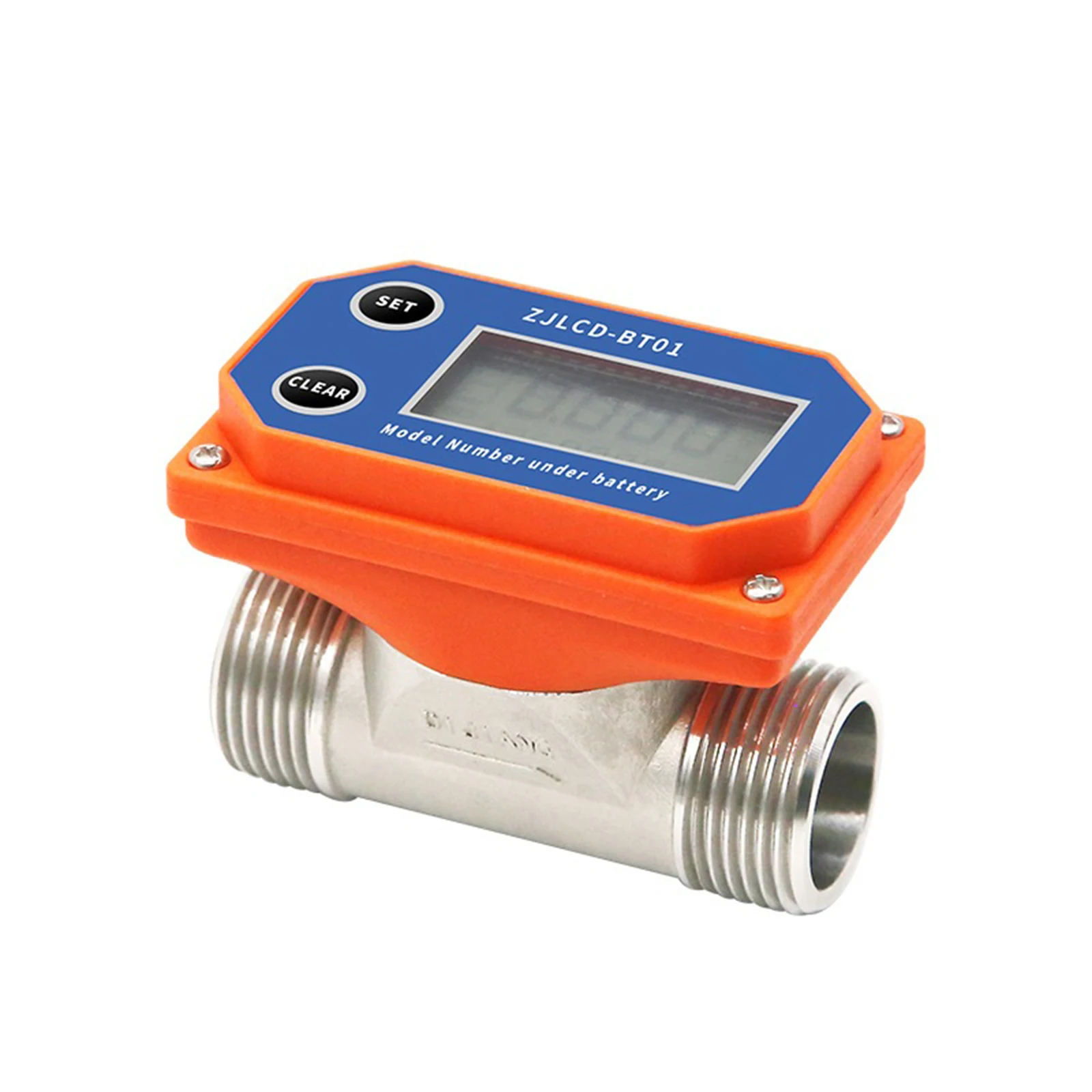 DN25 Electronic Flow Meter LCD Display Adjustable High Accuracy Flow Indicator Sensor Counter Tools For Fuel Diese