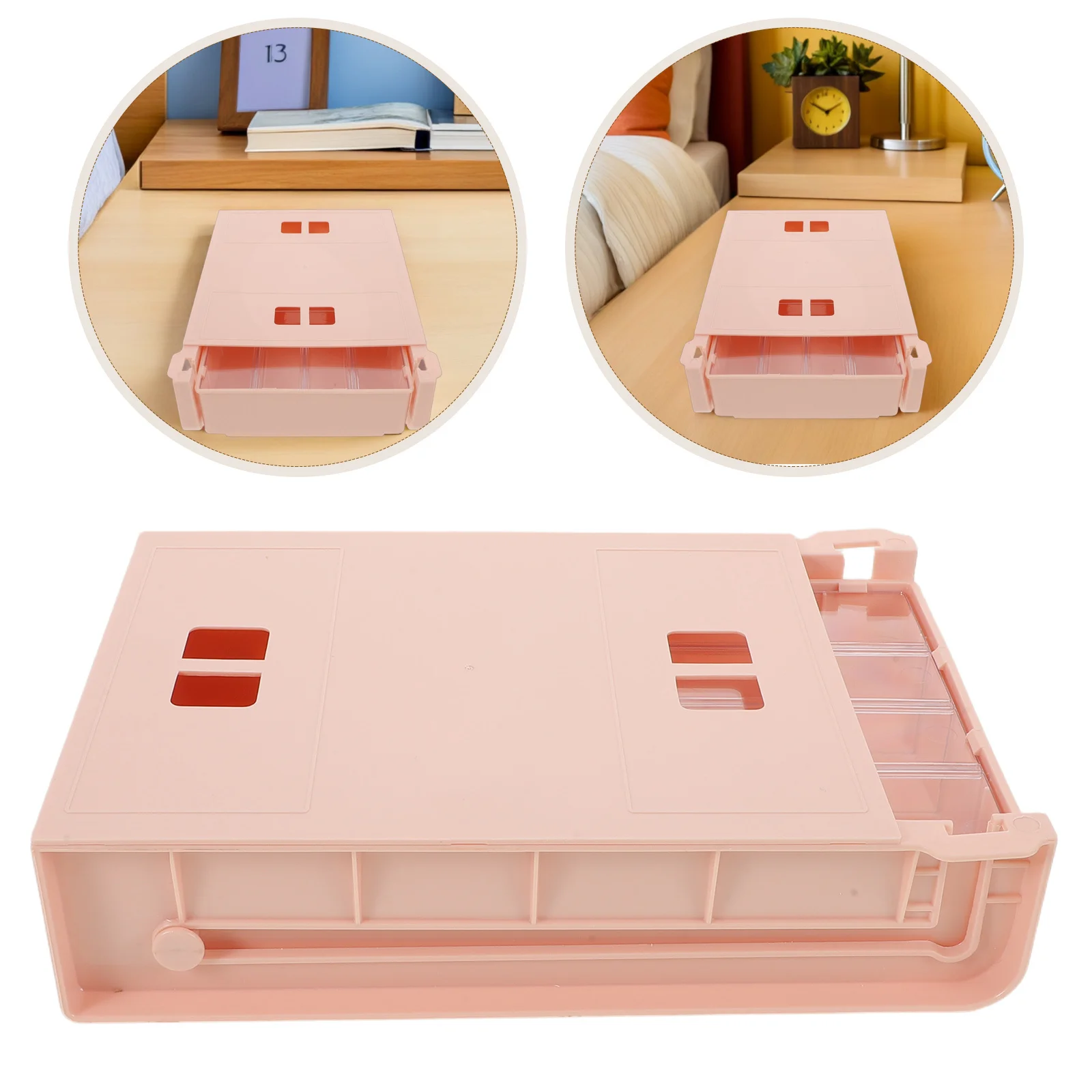 

Under Desk Drawer Organizer No Drill Installation Plastic Storage Drawer Hanging Pull-Out for Nail Tools Makeup Pens Markers