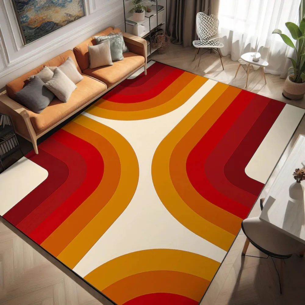 Mondrian Bauhaus Geometric Area Rug Modern Abstract Art Non-Slip Washable Carpet for Living Room Bedroom Decor