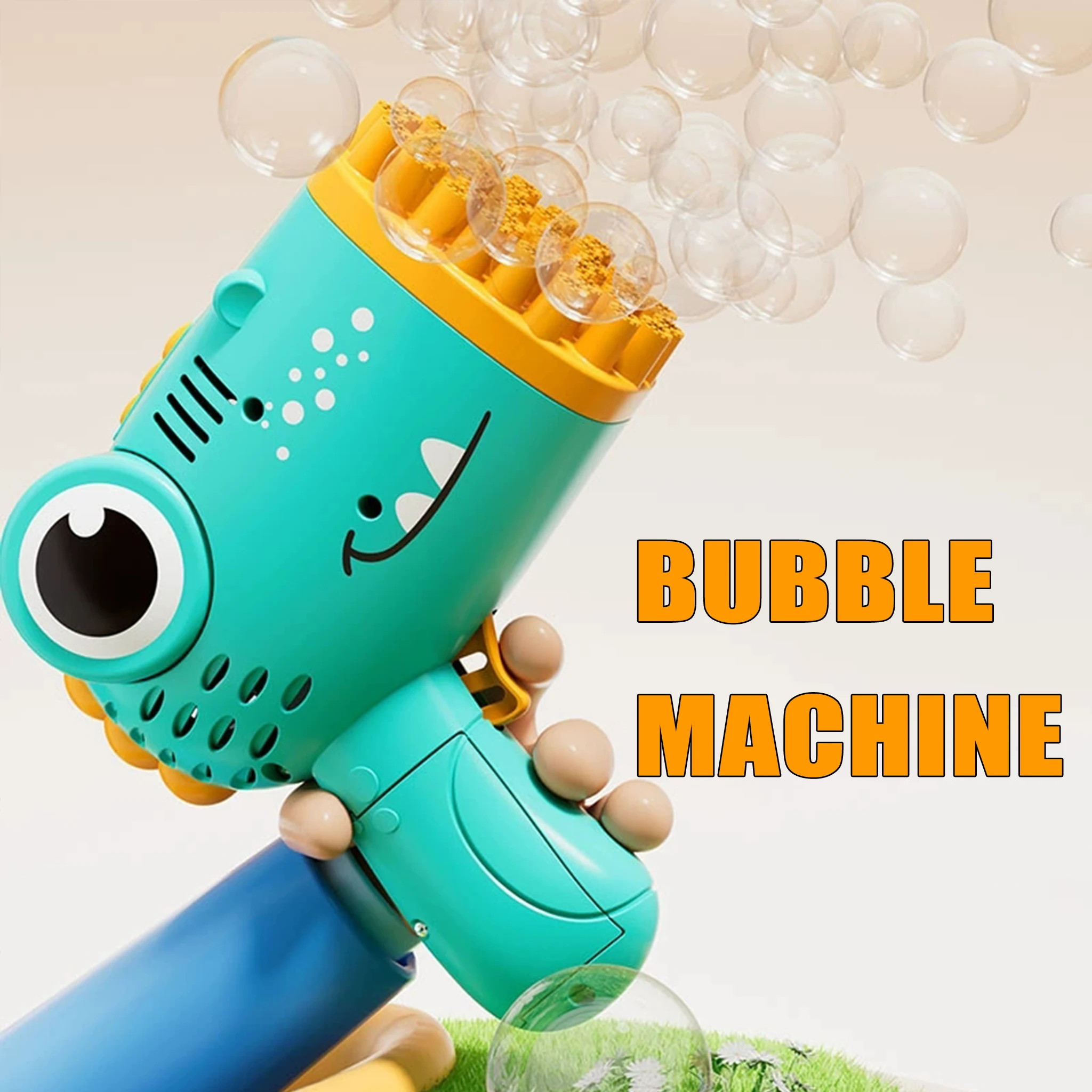 40-Loch Dinosaurier-Seifenblasenpistole, Handgehaltene Vollautomatische Seifenblasenmaschine ohne Batterie und Seifenblasenflüssigkeit, Geschenkspielzeug für Kinder