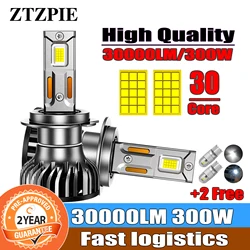 ZTZPIE 30000lm 6000K HB3 HB4 9005 9006 H1 H7 H4 H11 żarówka lampa Canbus Led 30 szt. CSP reflektor samochodowy światło przeciwmgielne 300W