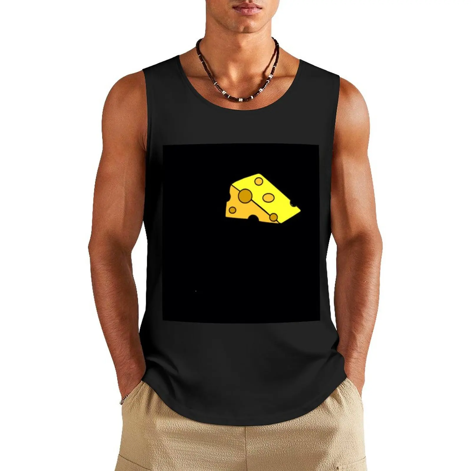 

Cheese Slice Tank Top Men's gym articles sleeveless vests bodybuilding man