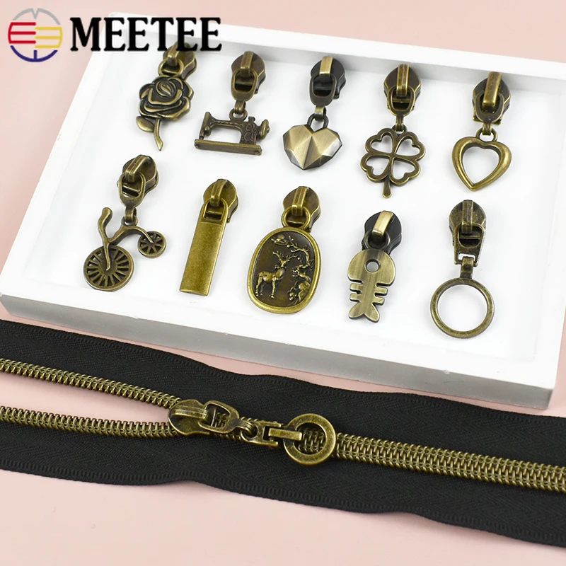 

10/20Pcs 5# Nylon Zipper Sliders Puller Zippers Closure Luggage Bag Clothes Zip Pull Heads Repair Kits DIY Sewing Accessories