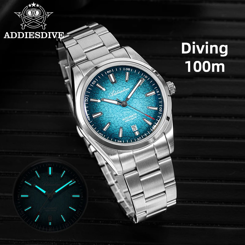 

ADDIESDIVE New AD2531 Automatic Watches For Men Waterproof 10Bar 39mm Luxury Domed GADA Mechanical Watch Luminous Dress Watch