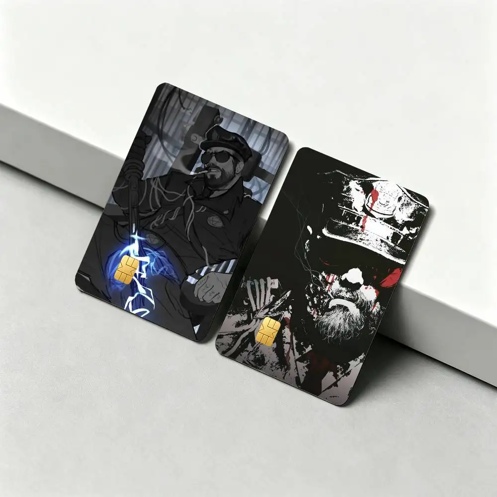 L-Leland Coyle The Outlast Trials 1Set 4Pcs Card Skin Stickers, Waterproof Decorative Film for Credit Debit Bank Bus IC Cards
