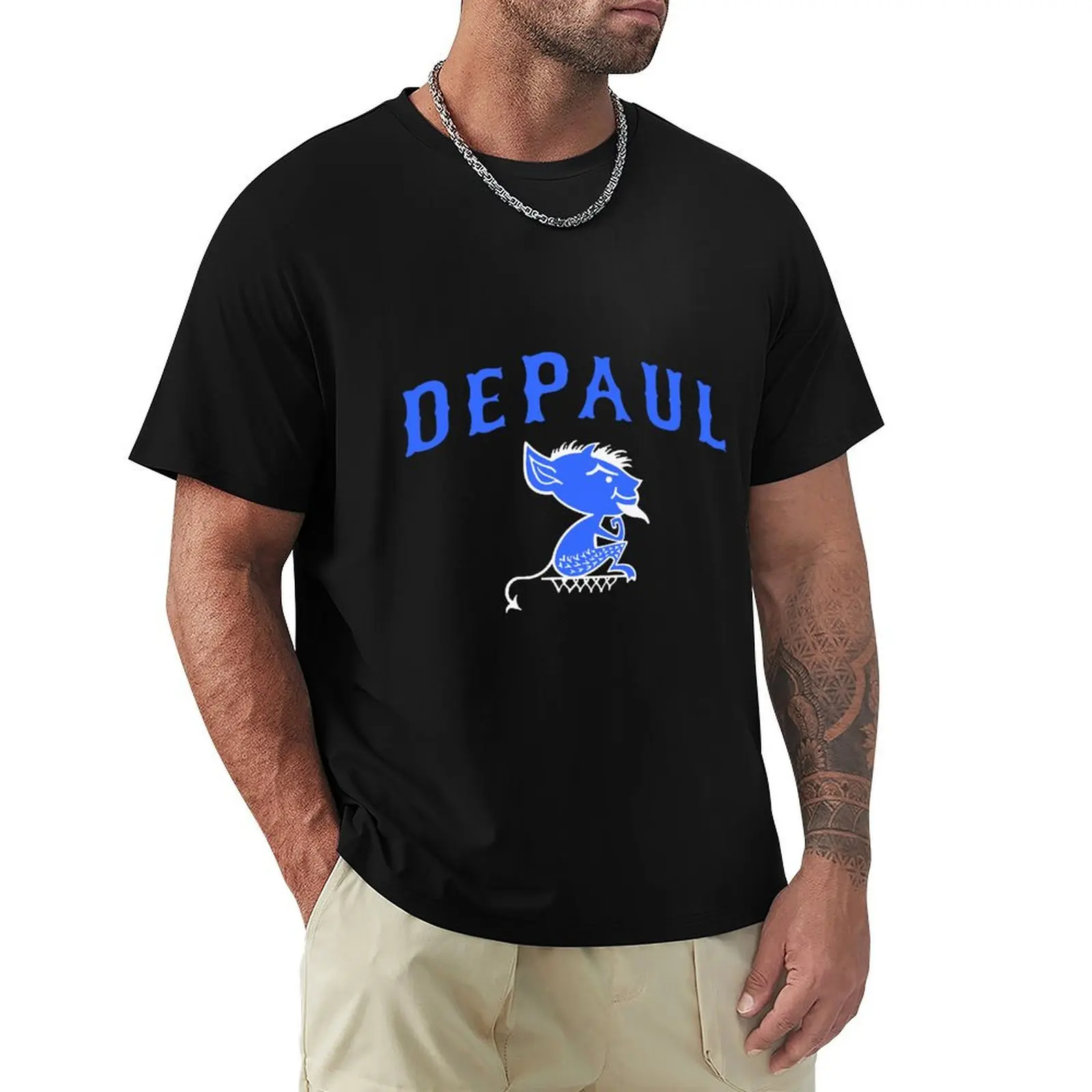

DePaul Mascot Design T-Shirt Everyday Wear Basic Short Sleeve Top