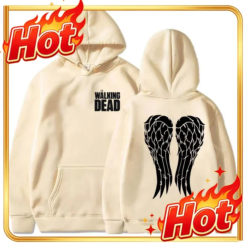 026 Neuer modischer und interessanter Walking Dead bedruckter Krähen-Hoodie für Herren und Damen, lässig, Herbst/Winter, Outdoor-Sport