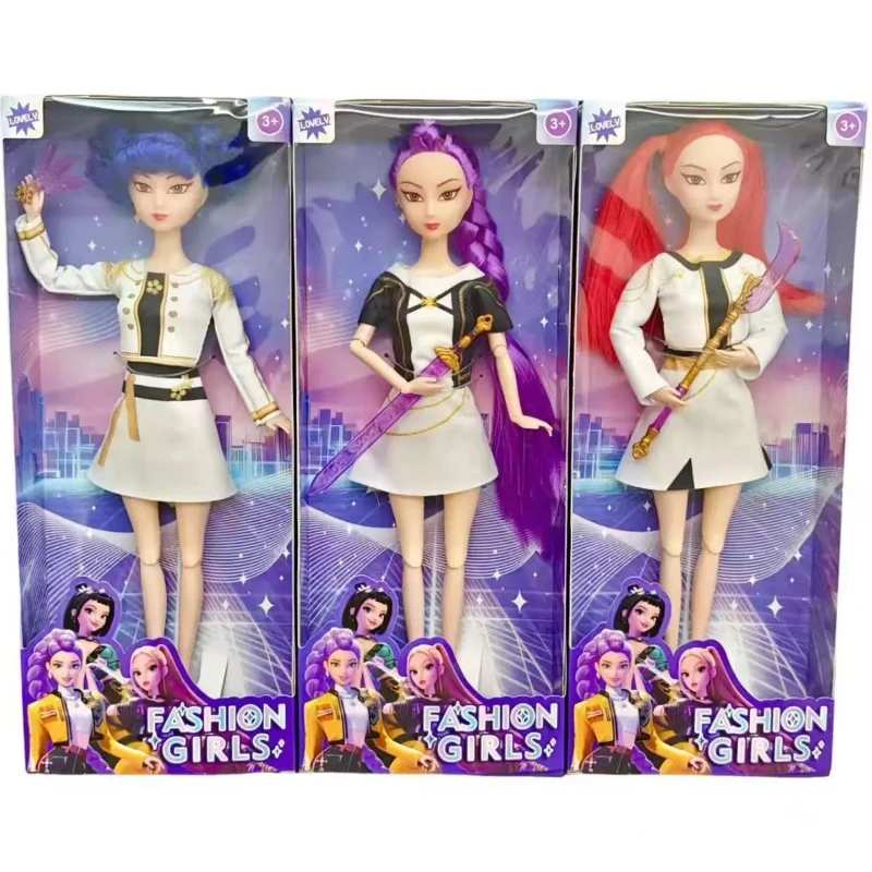 

Kpop Demon Hunters Action Figure Dolls - Rumi Mira Zoey 3-Pack with Music, DIY Plastic Toys for Girls 3+, Collectible Kpop Gift