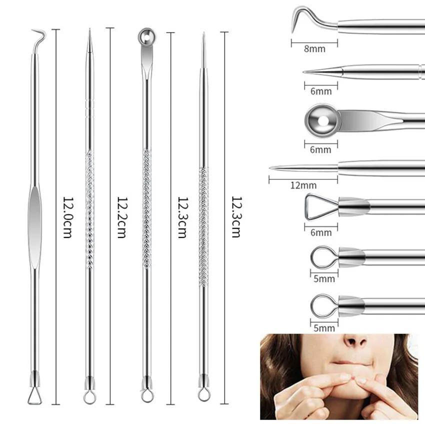 

4 Combination Acne Needles To Remove Blackheads Tweezers Cell Clip Beauty Salon Special Pick Acne Squeeze Acne Tool Set