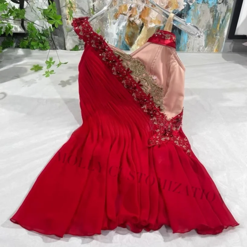 2024 new red cupid variation GDC competition ballet three-dimensional folding chiffon skirt for adults and children