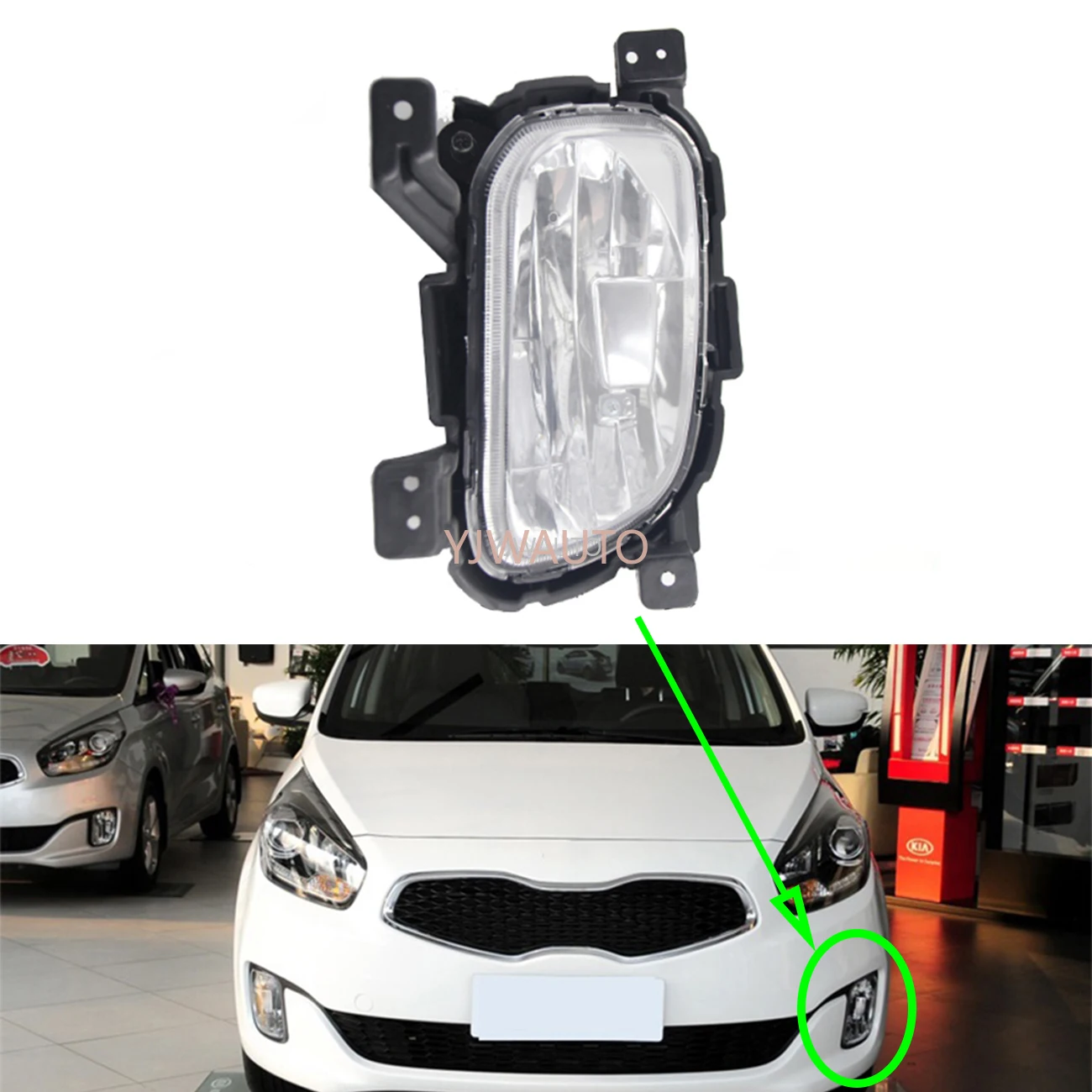 Fog Lights Assembly For Kia Carens 2013 2014 Fog Lamp Driving Car Front Bumper Grille Signal Lamp