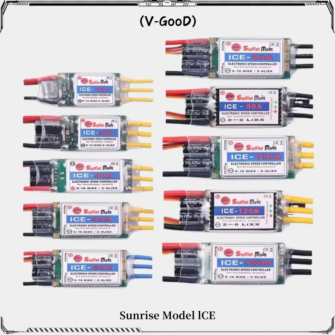 SunriseModel ICE 2-6S طائرة هليكوبتر بدون فرش ESC مع مخرج BEC 18A 30A 40A 45A 60A 90A 100A 120A 150A لنماذج RC لتقوم بها بنفسك