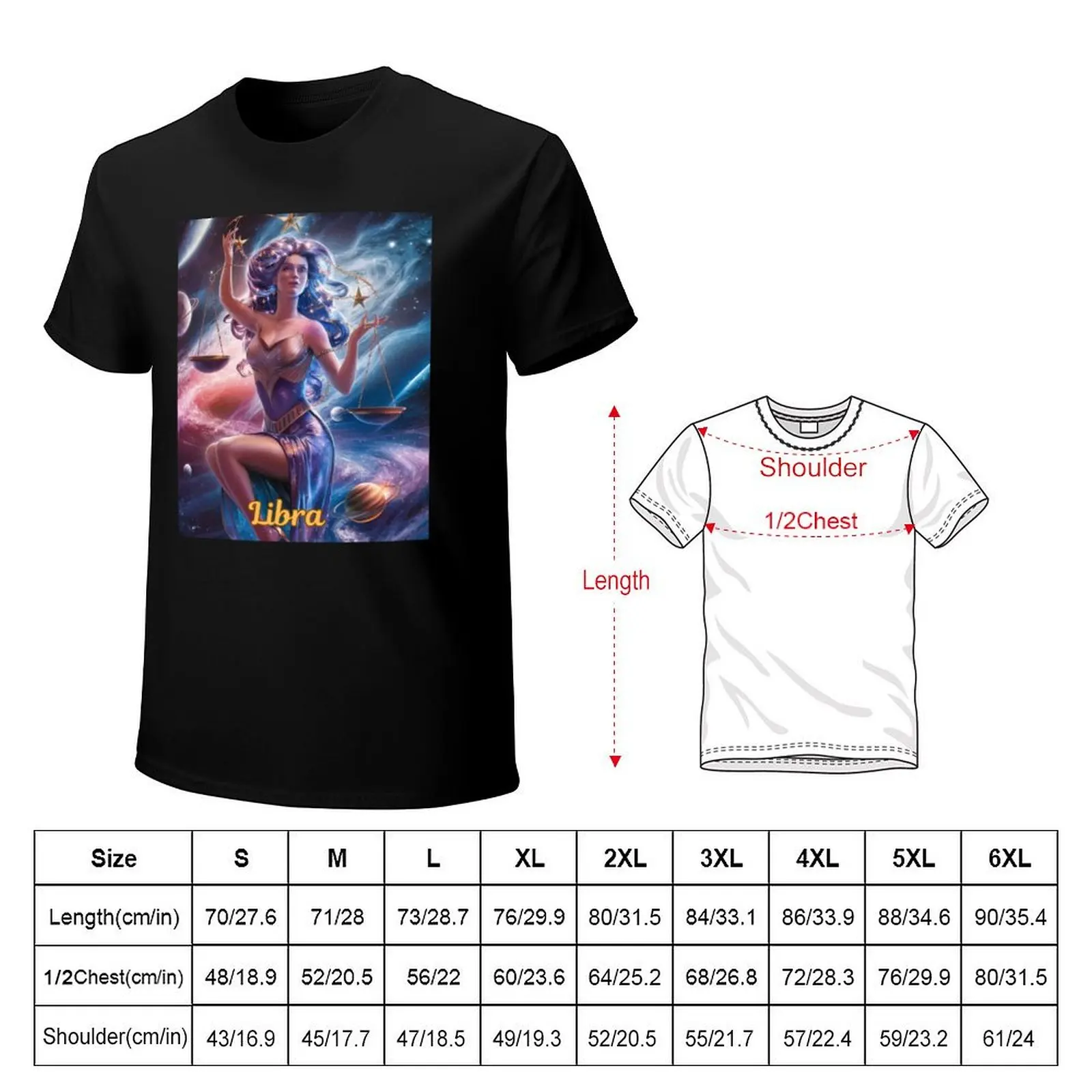 Libra Zodiac, celestial goddess T-Shirt man t shirt graphic T-Shirt