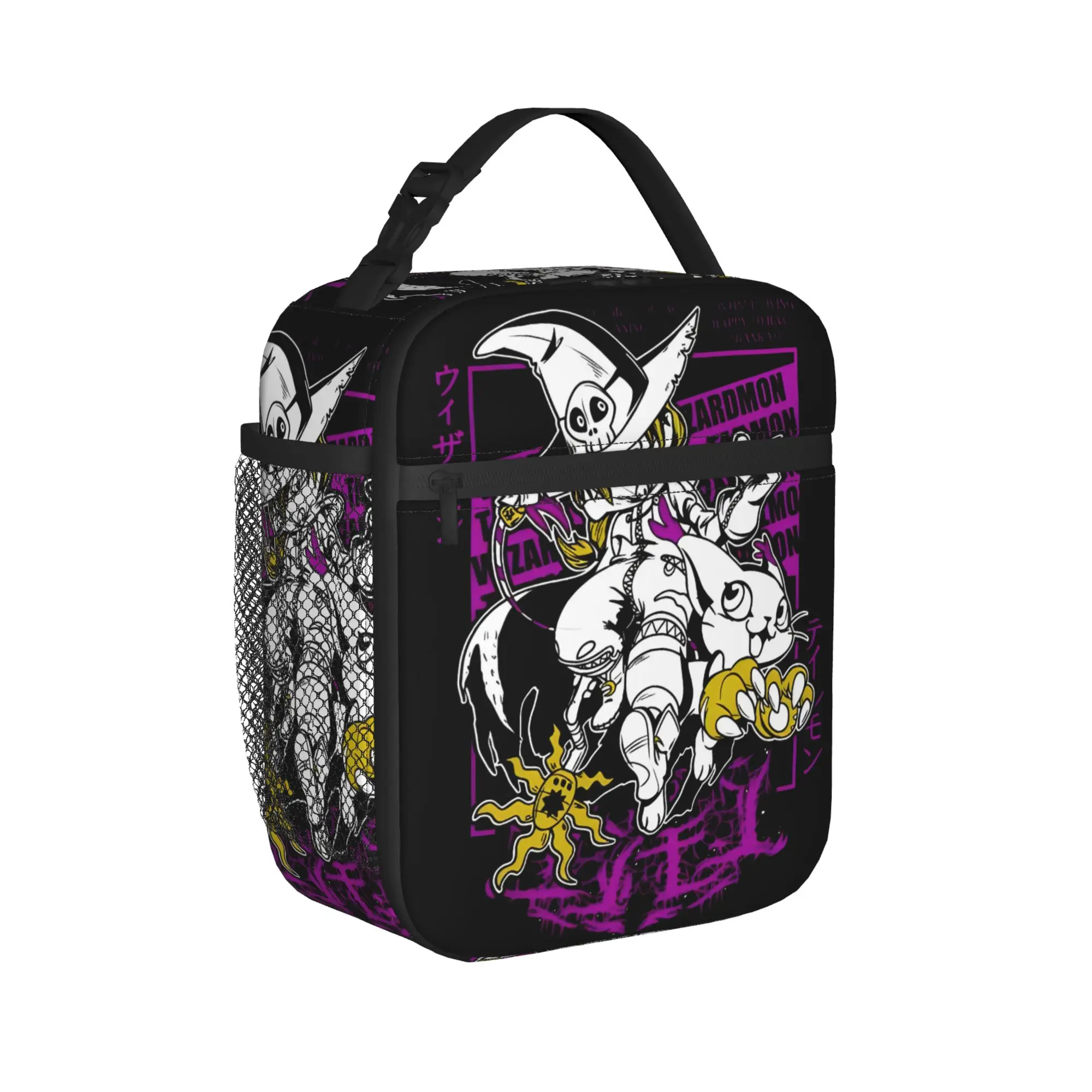 Digimon Wizardmon Anime   Insulated Lunch Bags Thermal Bag Meal Container  High Capacity Tote Lunch Box Food Storage Bags Office