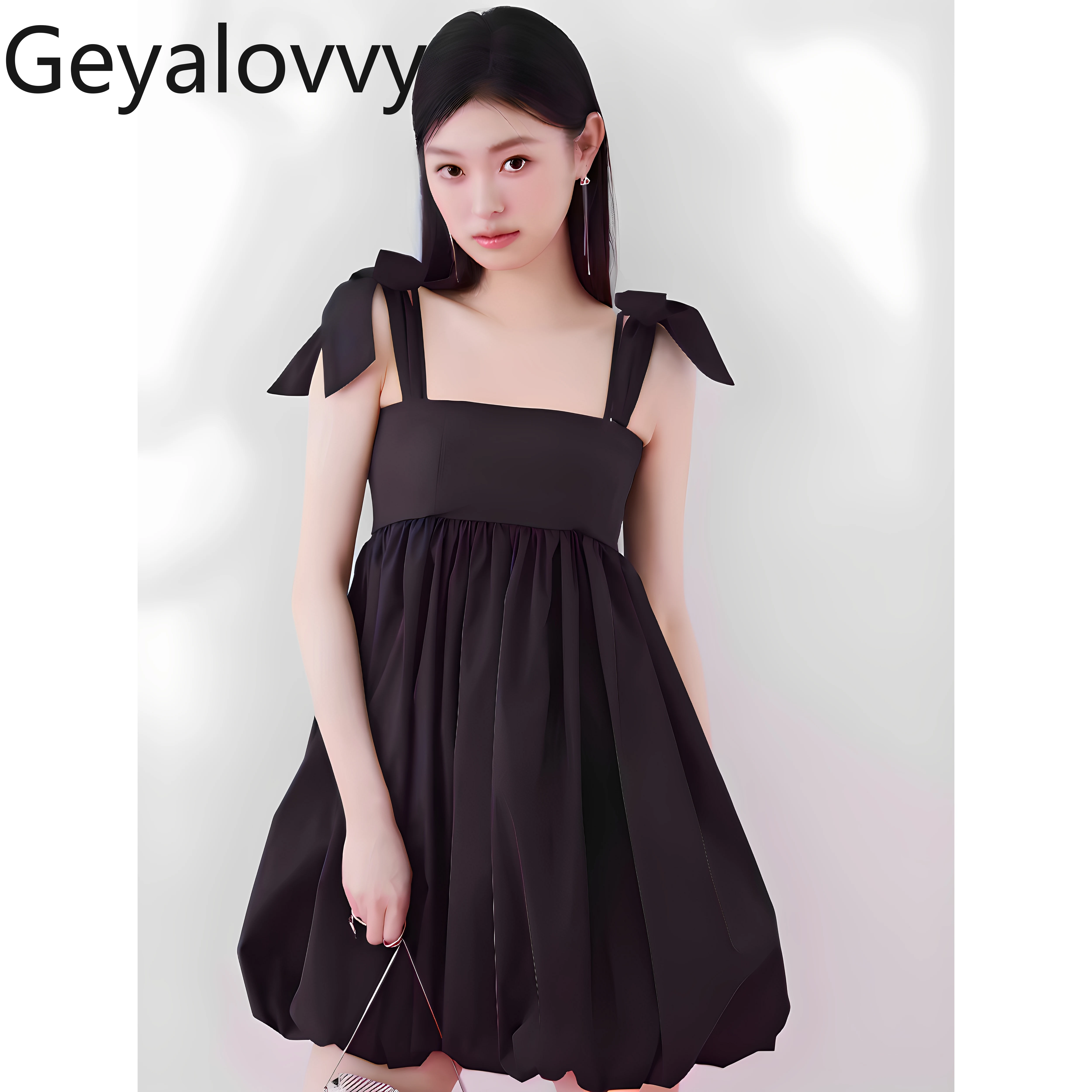 

2025 Summer New Cute Sweet Bowknot Ladies Short Strapless Dress Flower Bud Solid Color Casual Elegant Dresses for Women