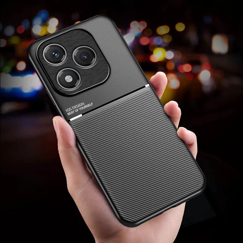 For Honor 400 Lite Phone Case Shockproof Luxury Non-Slip PU Leather Texture Built-in Magnetic TPU Frame Plastic Back Cover