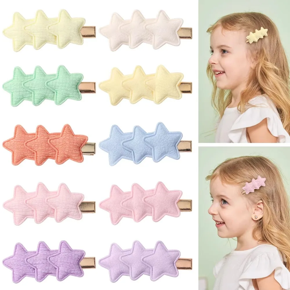 3D Handmade Macaron Star Hair Clips Solid Color New European American Kids Barrettes Hair Accessories