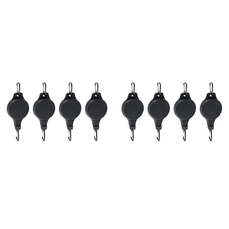 

A93E-Plant Pulley Retractable Hanger Plant Pulley Adjustable Height Wheel For Hanging Plants Indoor(8PCS) BLACK