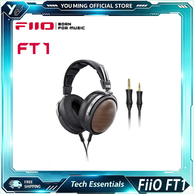 FiiO FT1 Over-Ear Kabelgebundener Planarmagnet-Kopfhörer Hi-Fi-Headset 3,5mm 4,4mm Balanced Jack Ohrpolster für audiophile Heimwiedergabe