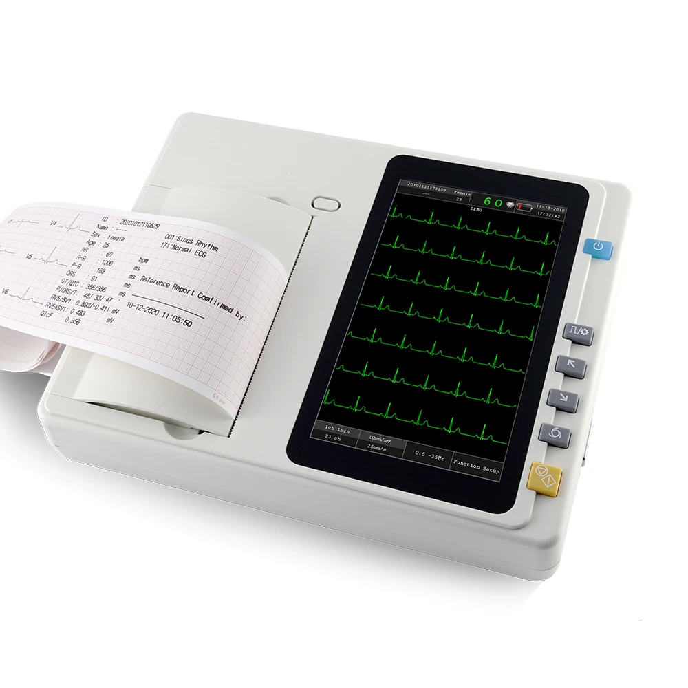 LTSE23 high-resolution 3 channel 7 inch touch screen ECG machine Electrocardiograph standard 12 lead