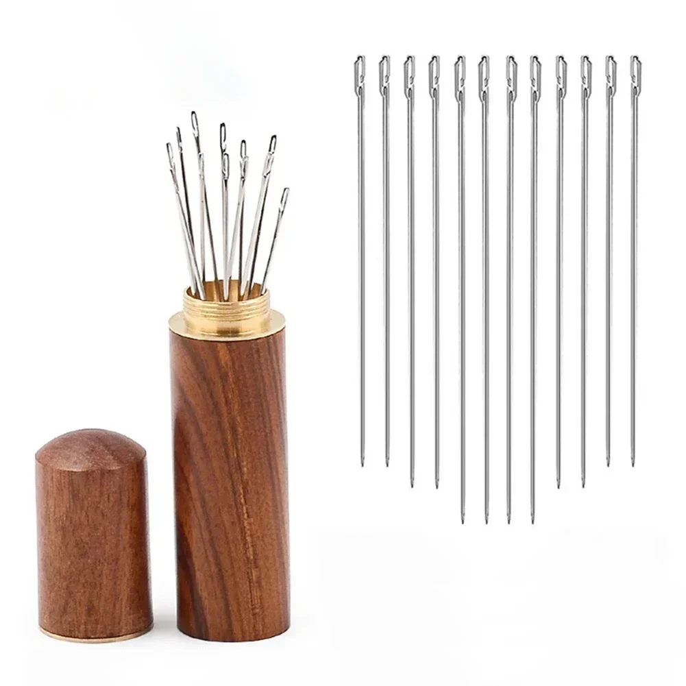 12PCS Side Holes Blind Needles Sewing Stainless Steel Elderly Needle for Sewing Household DIY Jewerly Beading Threading Needles