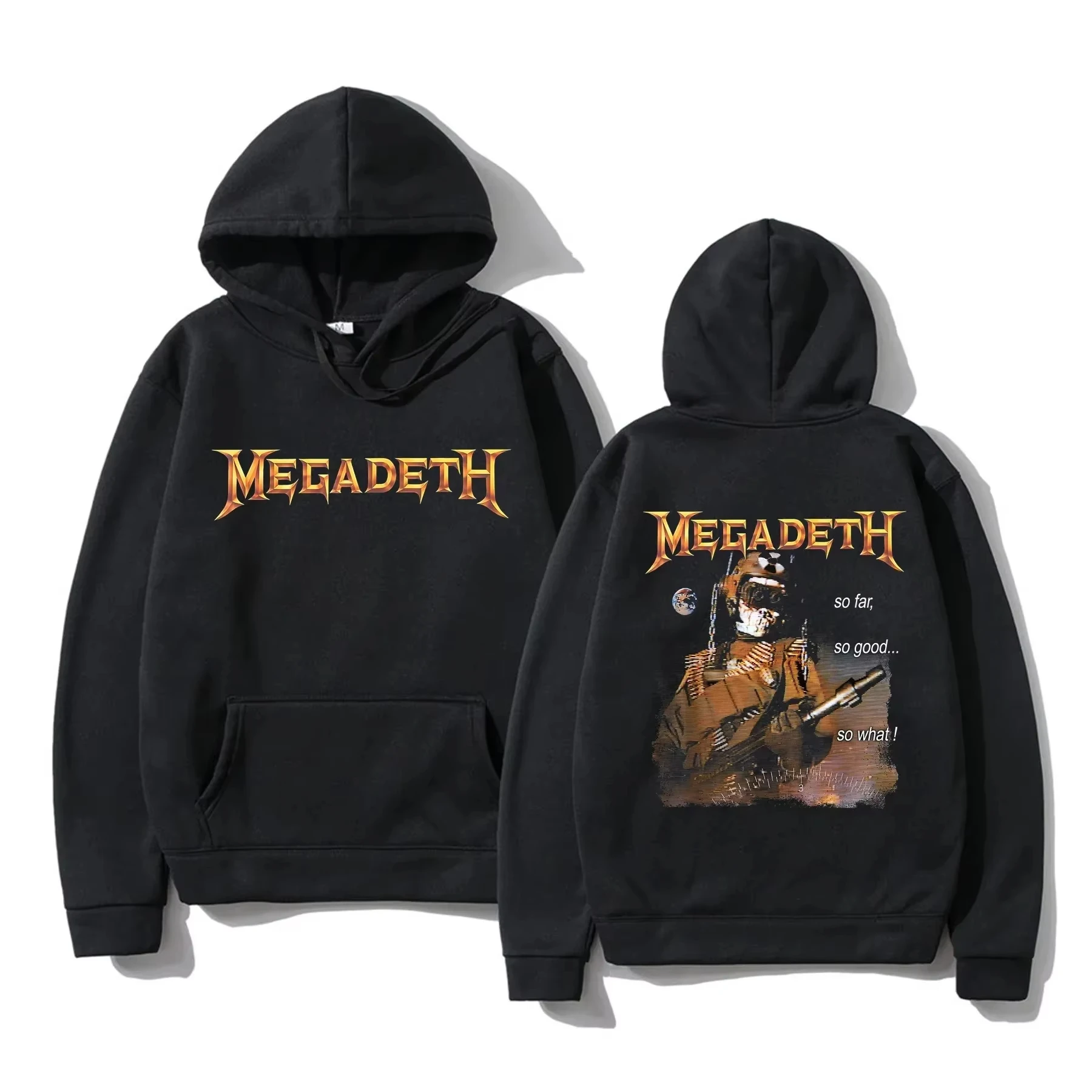 Winter Oversized Essential Men Megadeths 'Hi-Con Vic' (Black) Hoodies Women Thermal Sweatshirt Ladies Long Sleeves Unisex