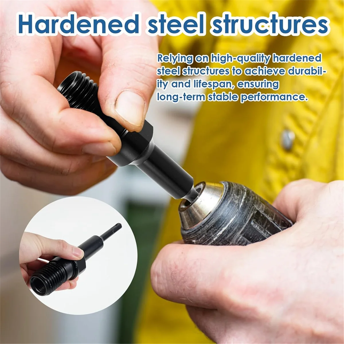 A95G 1-1/4In-7 Male Thread to SDS MAX Shank Core Drill Bit Adapter,Convenient Converter for Coring Drilling,Core Bits Adapter