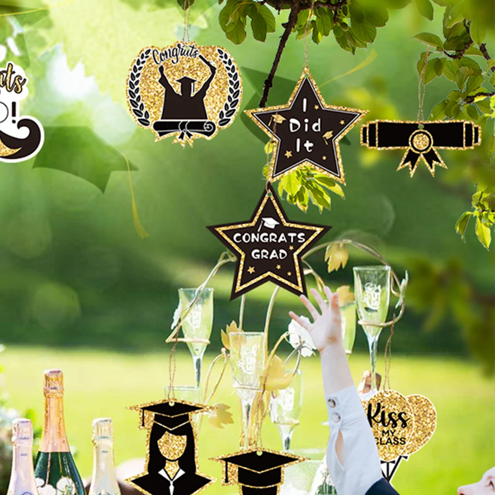 

Decorations Graduation Paper Sign The Banner Hanging Tags Card-tags