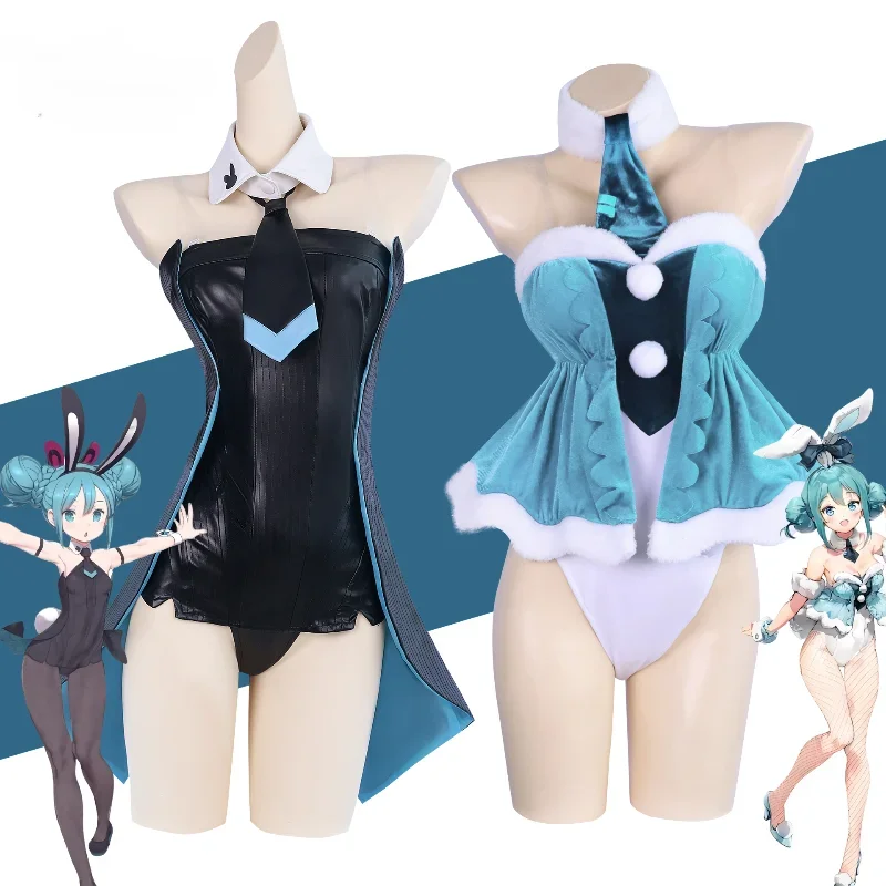 

Miku Bunny Girl Sexy Cosplay Costume Outfit Uniform Dress Ver. Black Bunny Girl Anime Role Play Cosplay Suit For Women Halloween