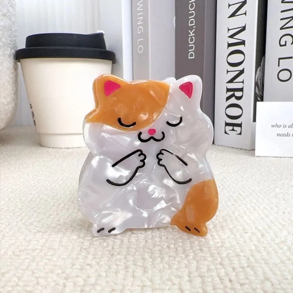 Sweet Cat Capybara Hair Clip Cartoon Creative Acetate Kitty Hair Claw Headwear Fashion Squirrel Hairpin Girls