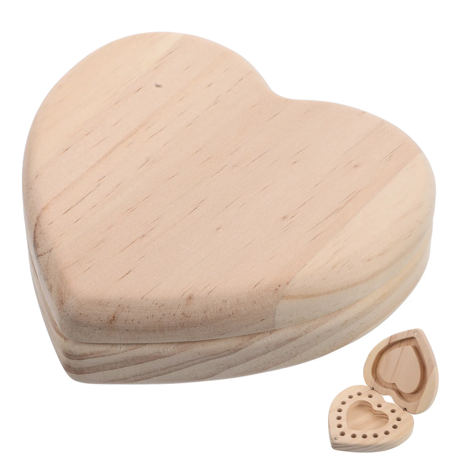 Wooden Essential Oil Box Portable Heart-Shaped Solid Wood Capsule Holder Aromatherapy Storage Organizer Travel Display Case