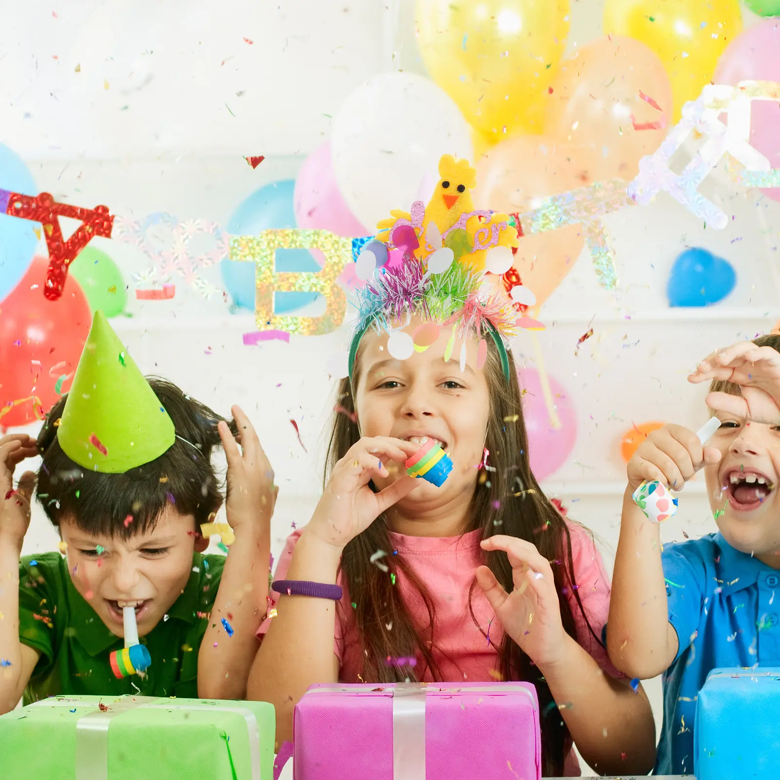 

1 Piece Cute Chicken Headband Easter Hairband for Kids Girls Women Spring Birthday Carnival Party Photo Prop Holiday Headdress