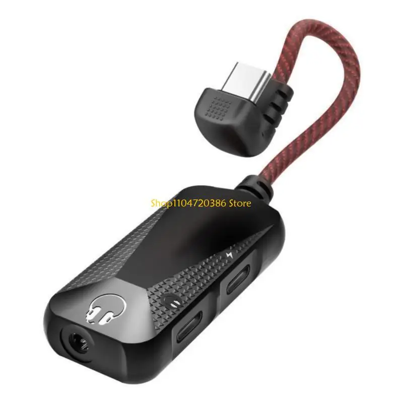 

Type C Game Converter Earphone Adapter USB C to 3.5mm Headphone Adapter Support 66W Quick Charging Black