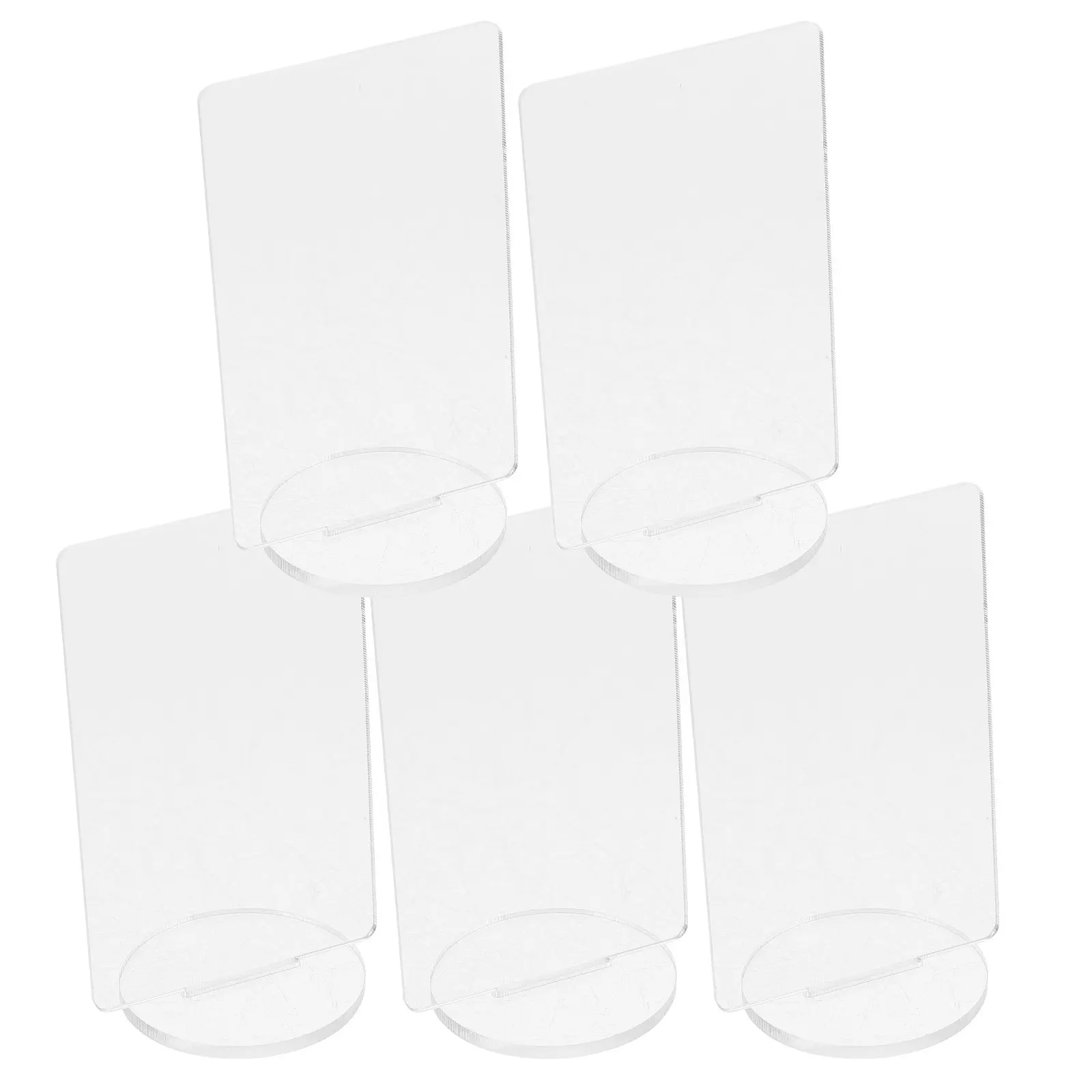 5Pcs Acrylic Stand Base High Clarity Polished Edge Desktop Sign Holder for Cartoon Figure DIY Standing Display Table Number Menu