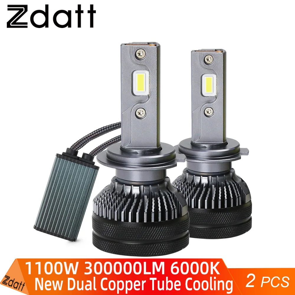 

Zdatt H4 LED Lights 1100W CANBUS LED H7 Фары 300000lm 6000K H1 HB3 HB4 9005 9006 h8 лампа светодиодная h11 противотуманные фары CSP 12V 1:1 размер