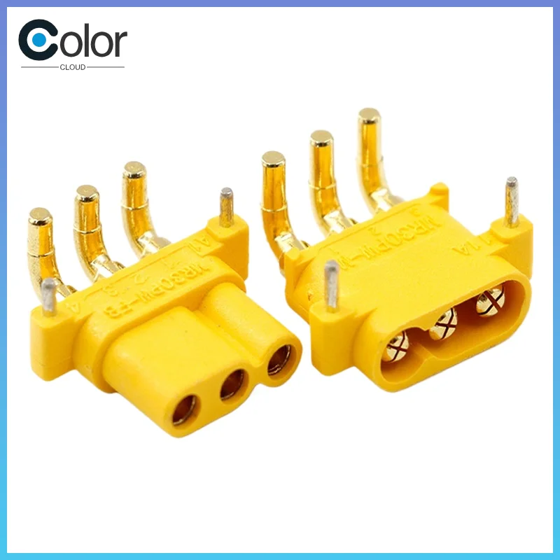 10pcs/Lot Amass Mr30 Mr30pw-M/F Pcb Horizontal 3-Pin Electrical Adjustment Special Three-Hole Bent Pin Plug
