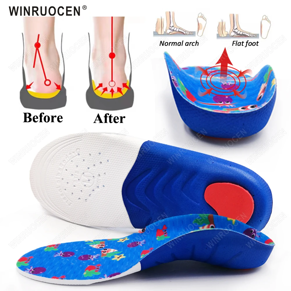 Children Orthotics Insoles for Flat Feet Arch Support Correction foot Care Kid Insole Soles Plantar Fasciitis Shoes Inserts