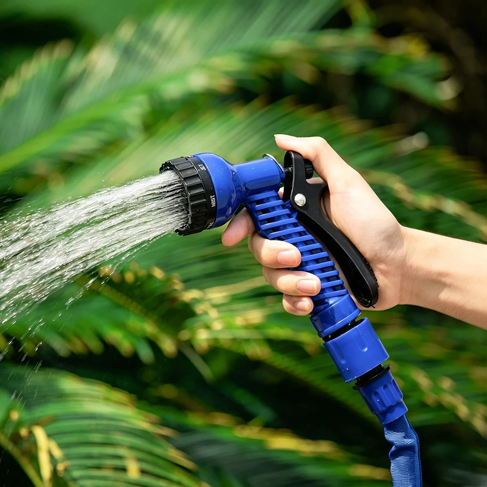 25FT-75FT Ausziehbarer Magischer Gartenschlauch mit 7-Sprüh-Wasserpistole und Schaumkanne, Flexibles Hochdruckrohr für Autowäsche und Außenreinigung – Detail 2