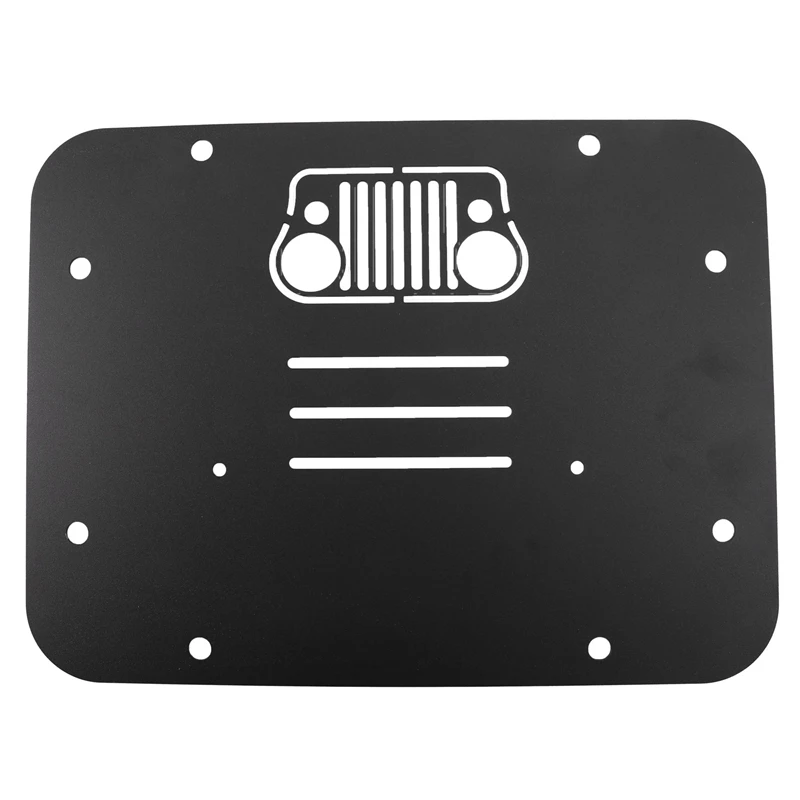 Spare Tire Carrier Delete Filler Plate Tramp Stamp Tailgate Vent-Plate Cover For 2007-2017 Jeep JK Wrangler & Unlimited